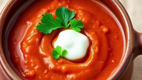 5-Ingredient Creamy Tomato Soup | Quick & Delicious 🕒🍅