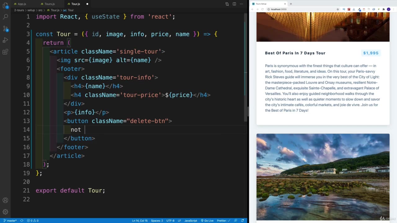 5. Basic Projects Part 2 (Tours) - React Tutorial and Projects Course