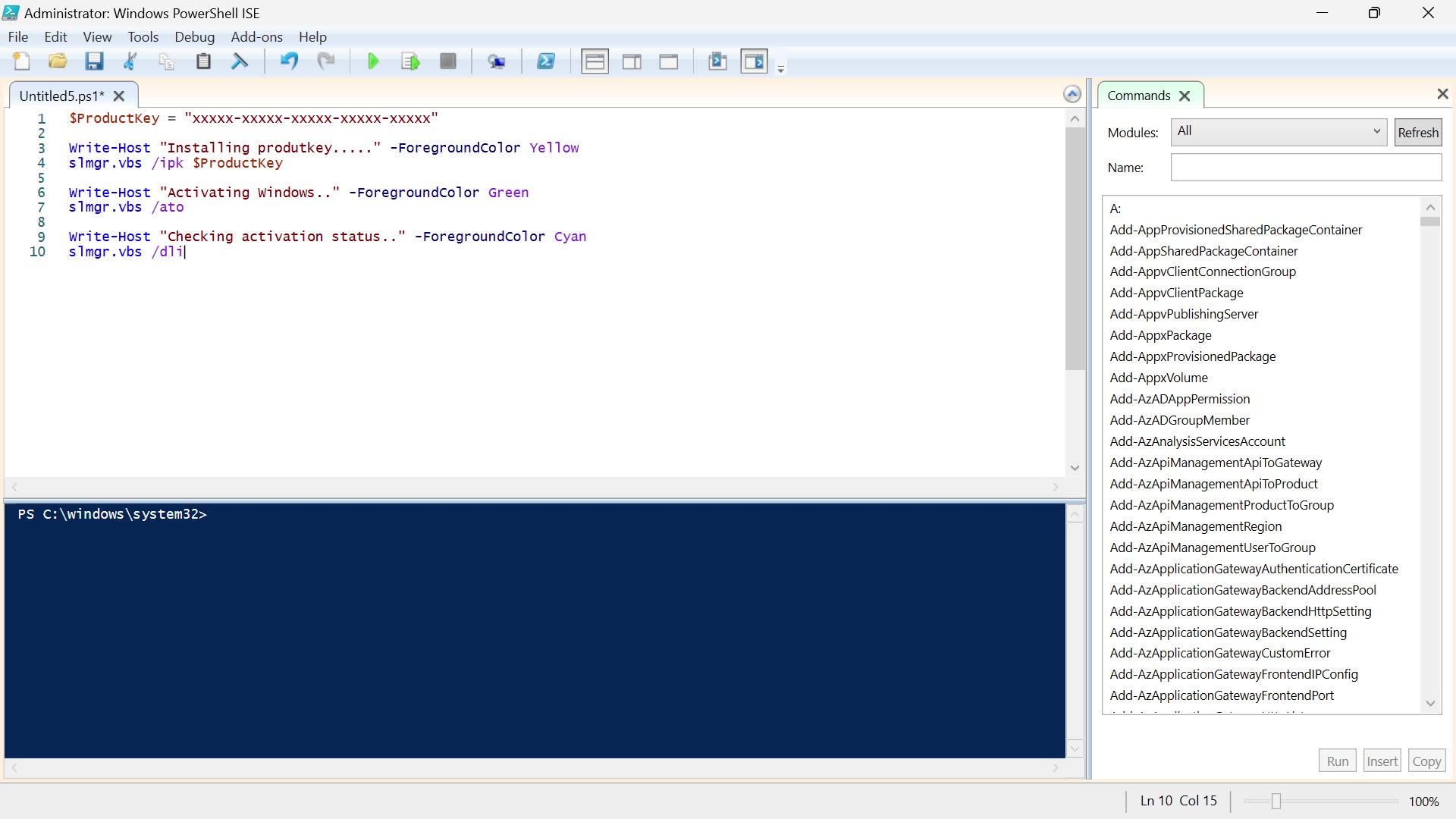 Activate Windows Easily with PowerShell Script