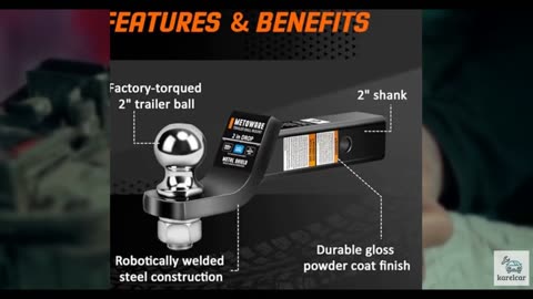 METOWARE Trailer Hitch Ball Mount with 2 in Ball & Hitch Pin, Solid Steel Traile