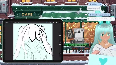 ♡ [AsmrArt] ♡ christmasbun defrosting…art & cozy asmr in emi’s cafe ♡ [vod archive]