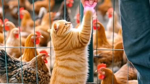 Master Cat is a live-streamer today, promoting products