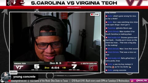 South Carolina vs Virginia Tech | LIVE | Week 1 | Watch Party