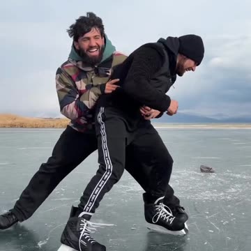 Arman Tsarukyan Wrestles on Skates in the Middle of a Frozen Lake
