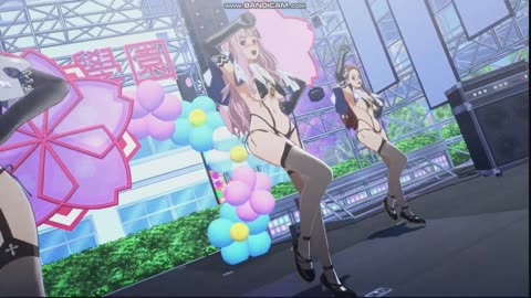 A group of idols dressed in sexy idol costume are dancing in living，song called Marionette