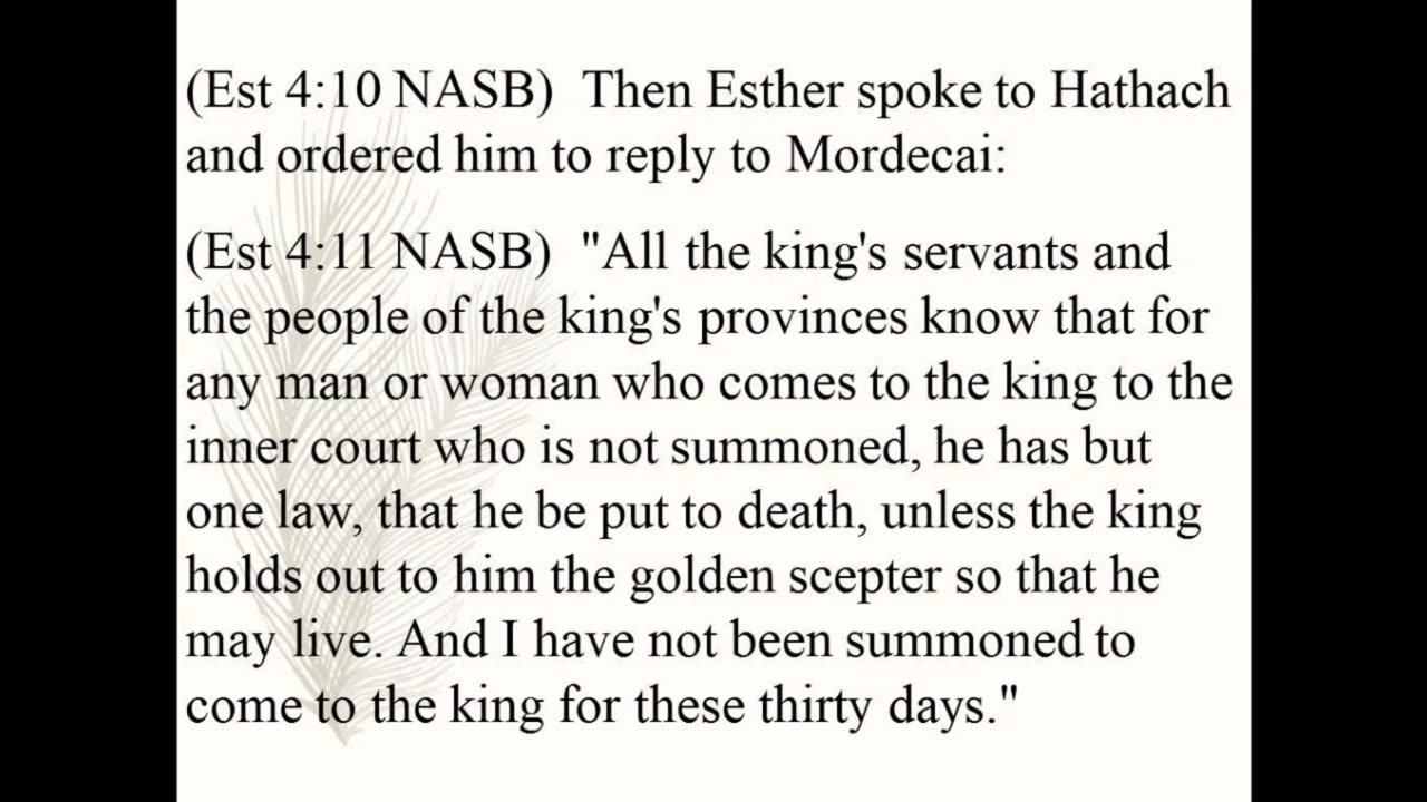 Esther 3, 4 & 5 – This is an extremely brave thing Esther is going to do; her life on the line. 2023