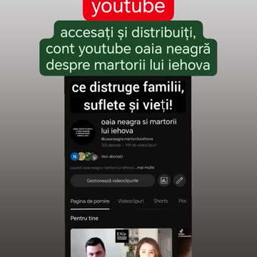 accesati si distribuiti cont youtube oaia neagra despre religia martorii lui iehova