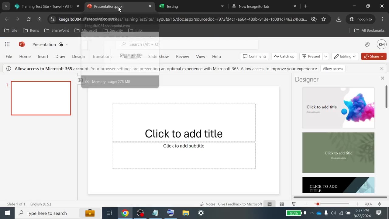 Creating new folder, new Microsoft Word document & a new Microsoft Excel workbook when using Microsoft SharePoint