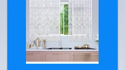 Cortina De Renda Cozinha Branca Flores 235x150cm +30 Bandô - Beija Flor