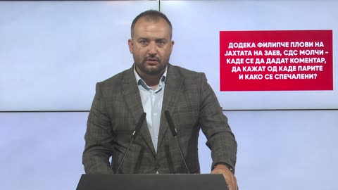 Лефков: Додека Филипче плови на јахтата на Заев, СДС молчи