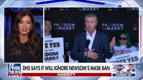 DHS Sec: Newsoms ICE Mask Ban Is Unconstitutional
