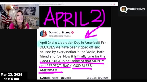 Trump Liberation Day! Waive Taxes! JFK Blasts! War? Sunday 3-22-25 11 AM CST