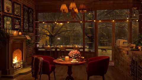 Cozy Winter Coffee Shop Smooth Piano Jazz Music for Relaxing