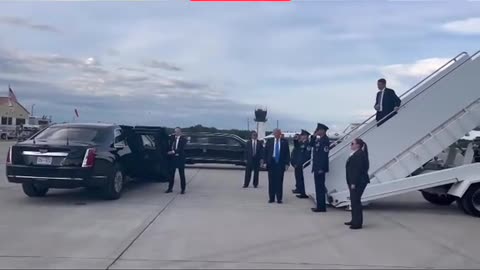 President Donald J Trump arriving in Alabama tonight