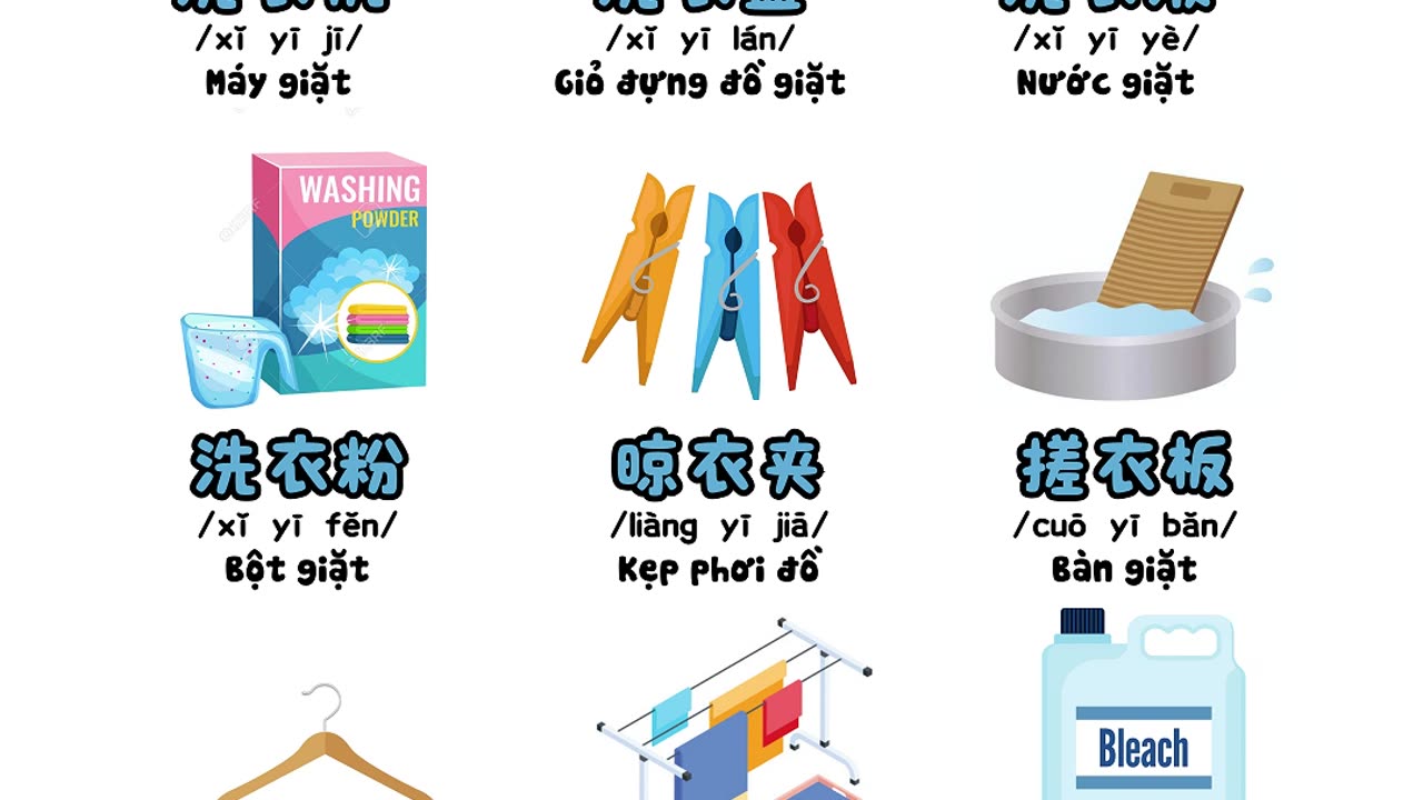🧺12 từ vựng giặt giũ tiếng Trung phải biết – bacnhabook.vn 🧺