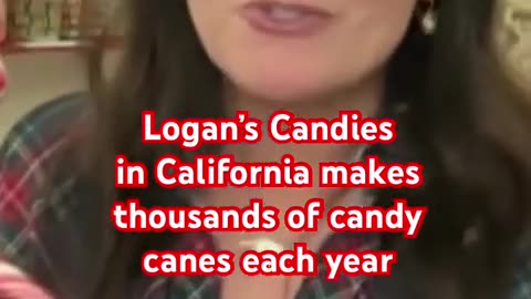 Logan’s Candies makes thousands of candy canes each year #shorts