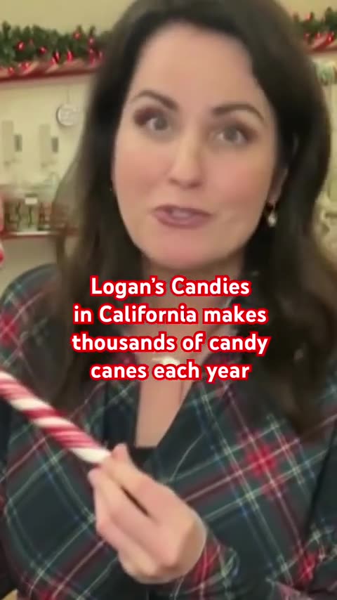 Logan’s Candies makes thousands of candy canes each year #shorts