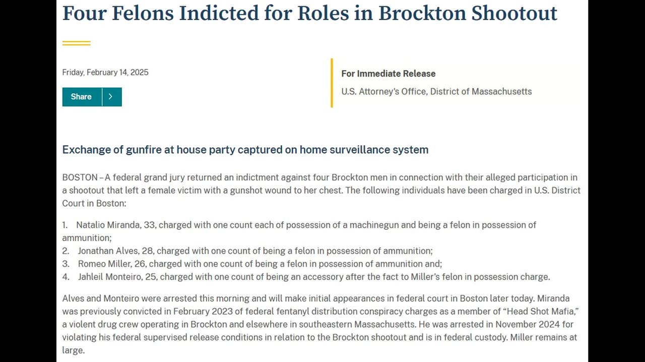 Exchange of Gunfire at House Party in Massachusetts Captured On Home Surveillance System