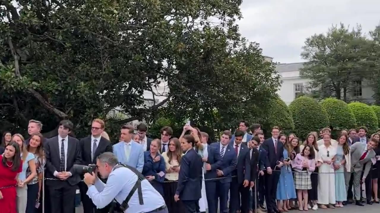 President Donald Trump takes the time to speak with each White House Intern