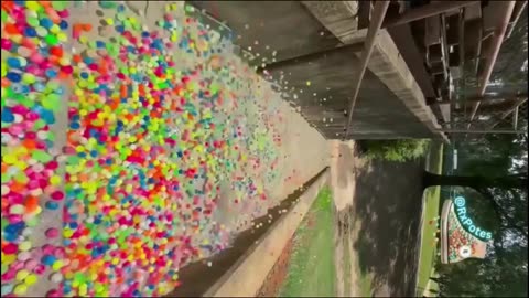 ASMR various colored glass marbles falling