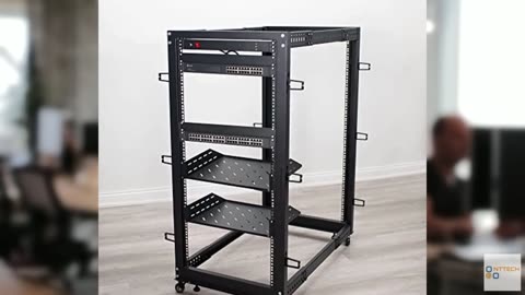 VIVO 25U Freestanding Server Rack, Mobile Open Frame 22 to 40 inch Adjustable Ne