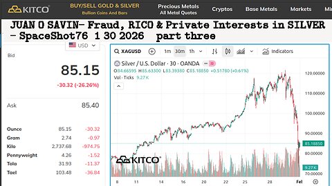 JUAN O SAVIN- Fraud, RICO and Private Interests in SILVER- SpaceShot76 1 30 2026
