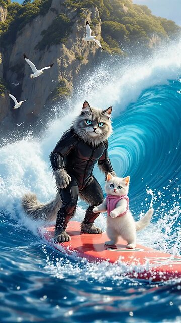 Octopus 🐙 vs Cat 🐈 funny story