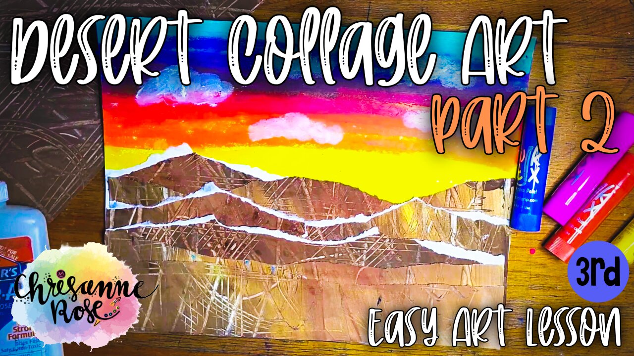 Make sand a sunset! Egyptian Collage Part 2 - Easy Art Lesson