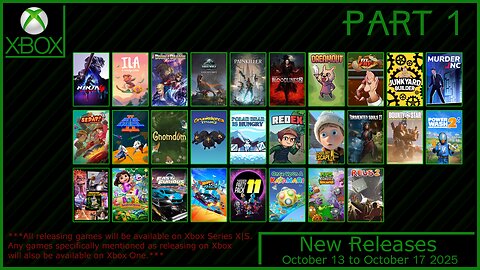 New Xbox Games for October 20 to October 24 2025 - PART 1