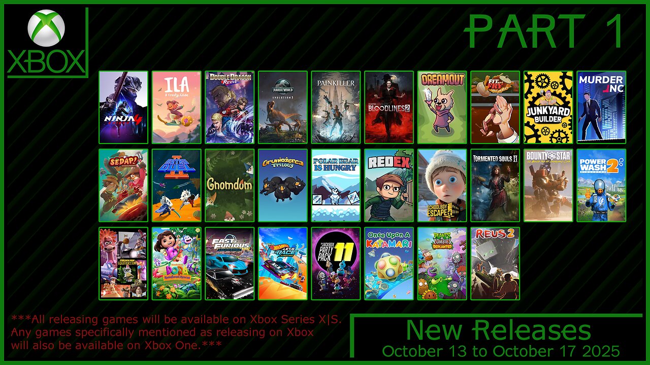 New Xbox Games for October 20 to October 24 2025 - PART 1