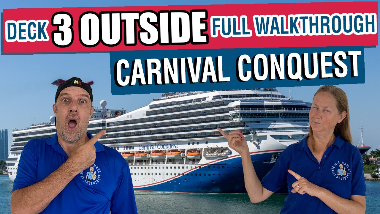 What’s Outside on Deck 3 of Carnival Conquest? Secret Chill Areas! | Tall Man’s Cruise Adventures