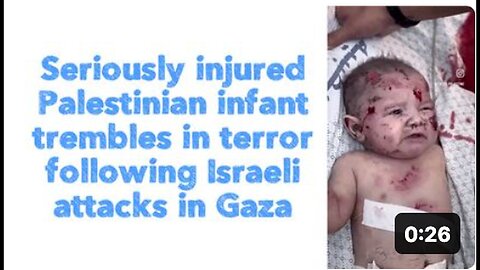 "Infant Trembles in Terror: Aftermath of Israeli Attacks in Gaza"