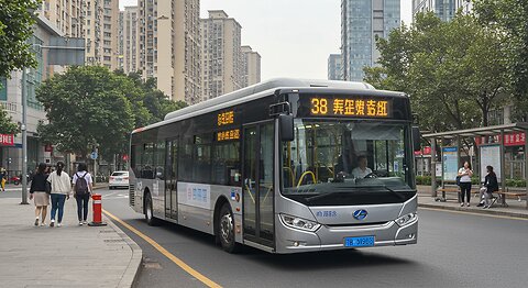The Yutong Citybus is Driving on The road