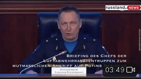 Briefing des Chefs der Luftabwehrraketentruppen zum NATO- Angriff auf die Residenz von W. Putin