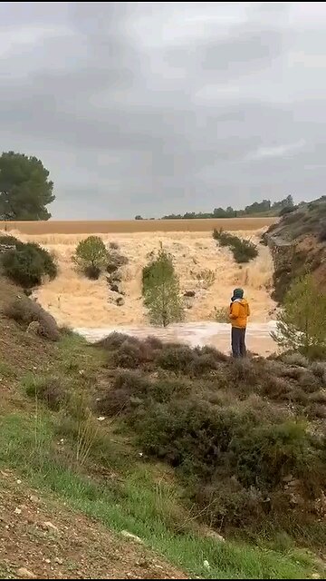 In Israel, the dry riverbeds are filling with the waters of flash floods from the recent storm