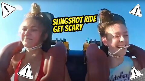Fun Slingshot Ride Gets Scary For Beautiful Girls