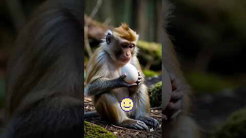 Baby monkey under the temple
