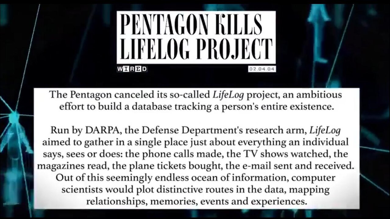 FACEBOOK IS THE PENTAGONS DARPA LIFELOG PROGRAM ~ The Corbett Report