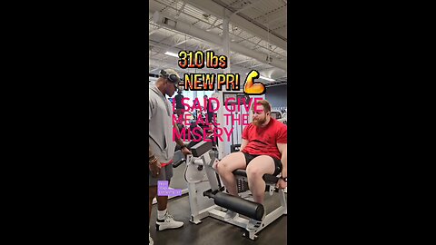 310lbs Leg Extensions (Heavy) | #fitness #shorts #strength💪🦵