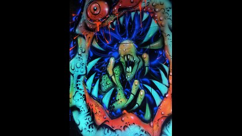 Airbrushing a black light facade!