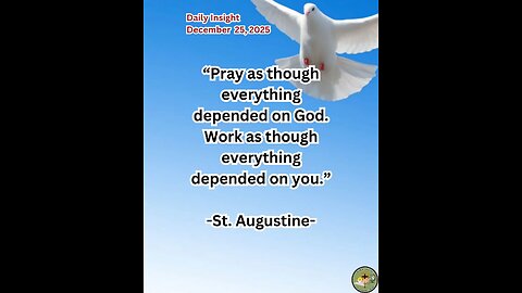 Daily Insight December 25, 2025 #faith #saint #insight