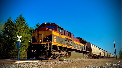 KCSM 4075 Looking Sharp and BNSF 6011 Says “Hello” - Hinckley Subdivision