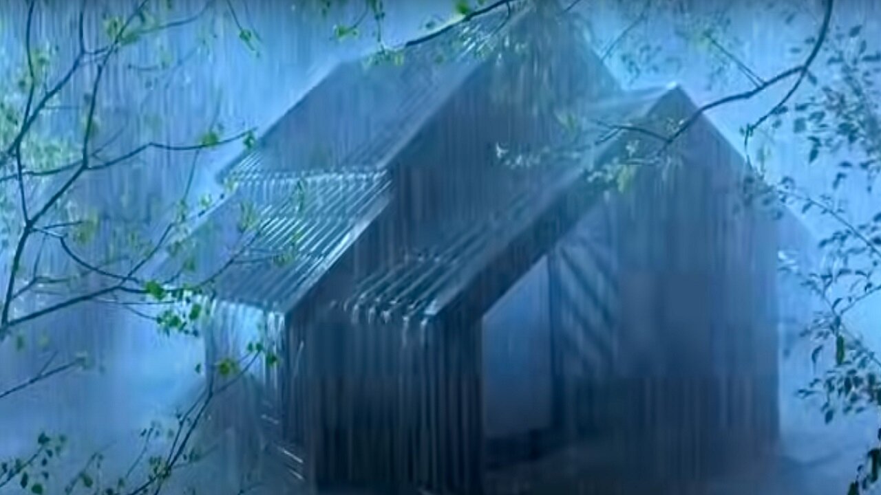 The Sound of Heavy Rain & Massive Thunder on the Moss-Covered Corrugated Iron Roof for Sweet Sleep