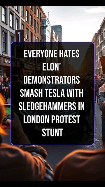 Everyone Hates Elon' demonstrators smash Tesla with sledgehammers in London protest stunt