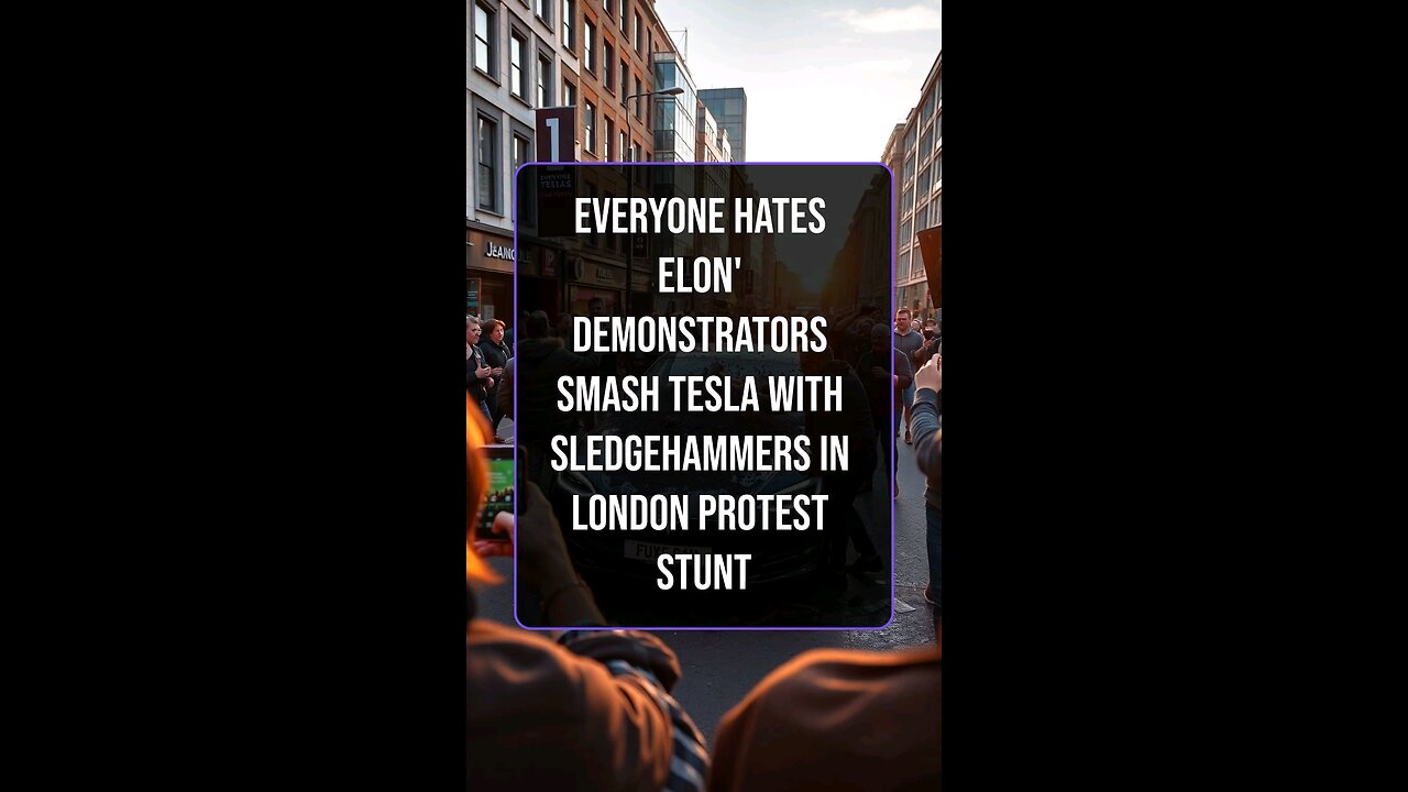 Everyone Hates Elon' demonstrators smash Tesla with sledgehammers in London protest stunt