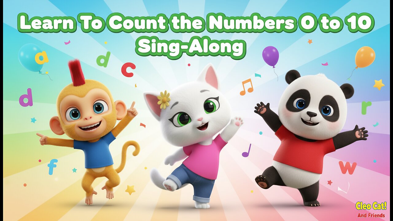 🎵 Learn To Count Numbers 0 to 10 | Sing-Along Kid Songs | CleoCatandFriends