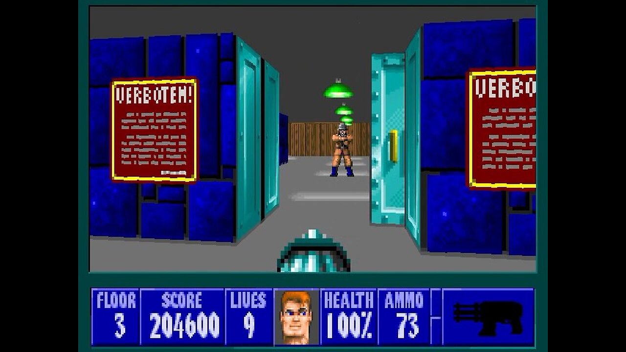 Wolfenstein 3D, DOS, 1992 - 100% Complete, Episode 6 Floor 3 (Confrontation)