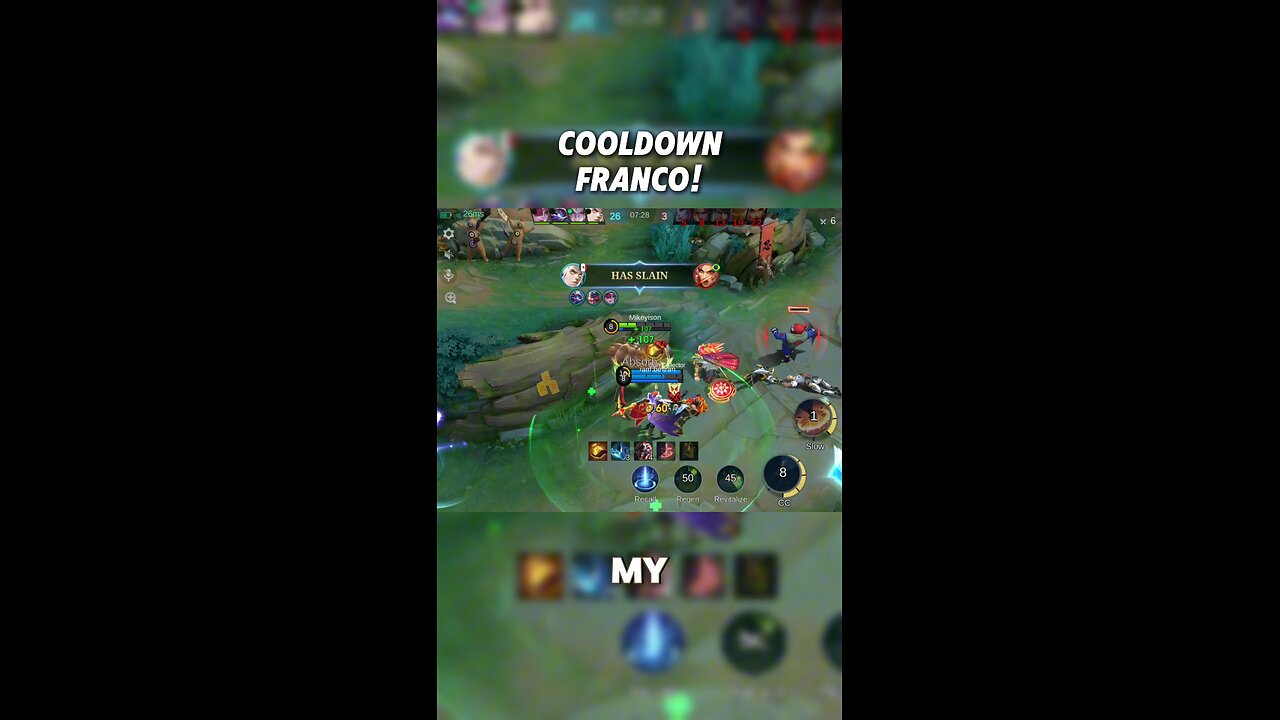 W Cooldown Franco! #mobilelegends #moba #franco