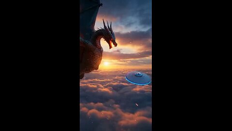 Joseph Martelli Niagara Falls, NY Fire breathing dragon battle against a ufo #sora
