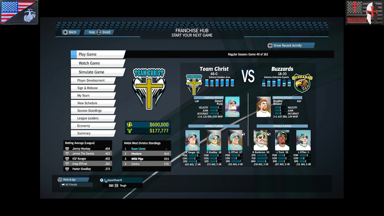 Based Sportsball 2025: Regular Season - Game #49 [Team Christ at Buzzards]